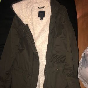 Cute fury olive green jacket